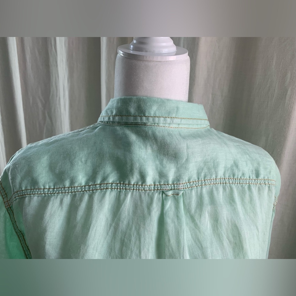Martin Gordon Men's XL 100% Linen Button Down Long Sleeve Shirt - Picture 6 of 10